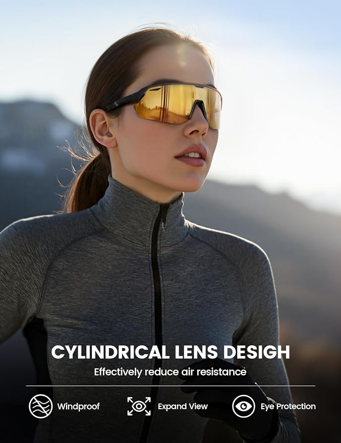 Lamicall 24g Polarized Sports Sunglasses for Men Women - UV400 Protection Sun Glasses for Baseball Running Cycling Fishing