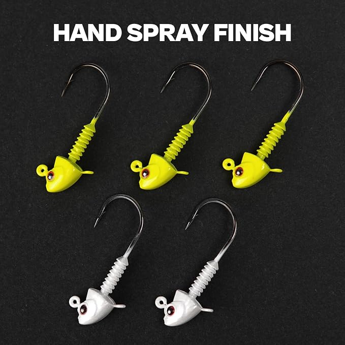 Swimbait Jig Heads with Stacked Cone Keeper, Minnow Style Eye Fishing Jighead 3/16 1/4 3/8 1/2oz (15 PCs)