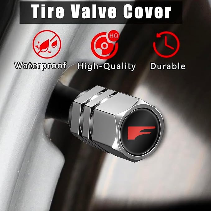 Aluminum 4pcs Compatible with F Sport Tire Valve Stem caps Cover Set for F Sport LINE Car Accessories Decor. (Silver-for-F)