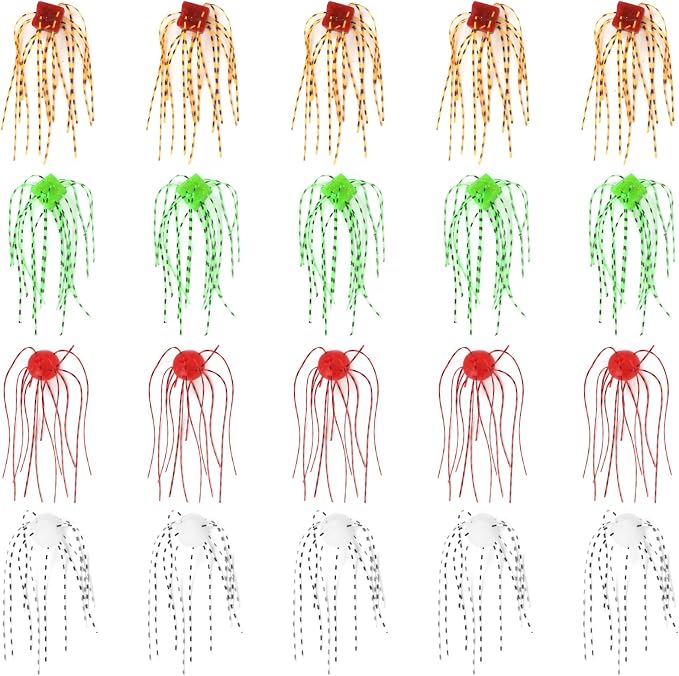 Silicone Soft Dice Fishing Lures: 12pcs Multiple Tentacles Slow Sink Soft Plastic Baits for Bass Drop Shot Finess Wacky Rig