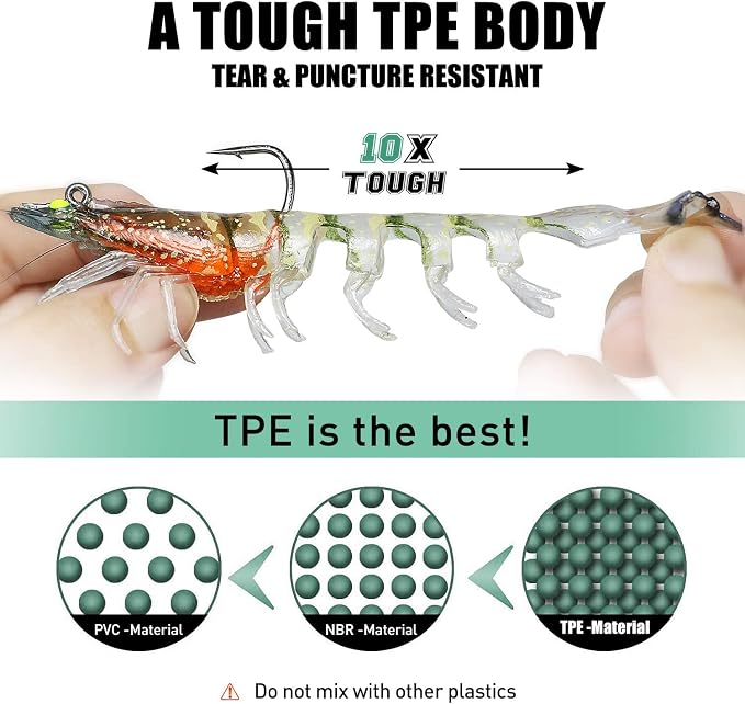 TRUSCEND Duramax Pre-Rigged Fishing Lures with BKK Jig Hooks, 10X Tear-Resistant TPE Soft Swimbaits for Bass Striper Trout Crappie Walleye Grouper, Lifelike Fishing Baits for Saltwater and Freshwater