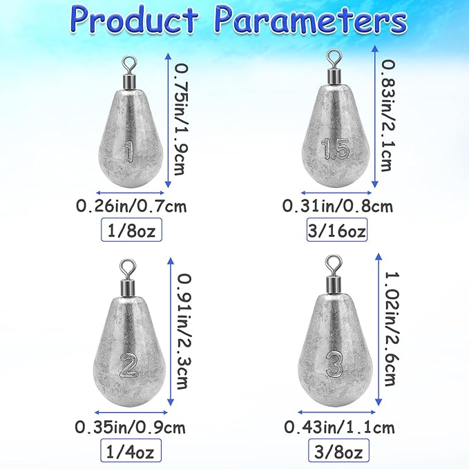 Long Casting Swivel Bell Sinkers Fishing Weights Drop Shot Weights with Swivels Fishing Lead Sinker 1/2oz 3/4oz 1oz 2oz 3oz