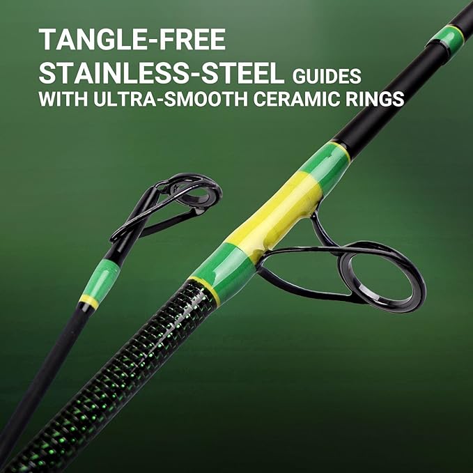 Fiblink 2-Piece Surf Spinning/Casting Fishing Rod, Carbon Fiber Fishing Rod(8’/8’6”/9’)