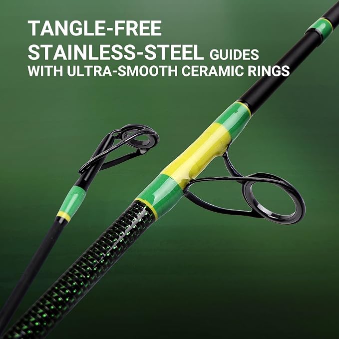 Fiblink 2-Piece Surf Spinning/Casting Fishing Rod, Carbon Fiber Fishing Rod(8’/8’6”/9’)