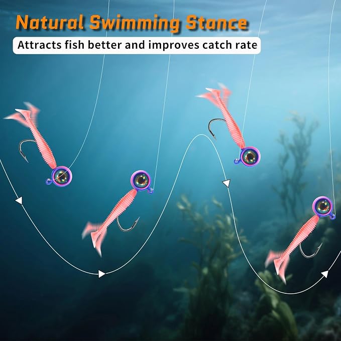 FishTrip Crappie Jig Heads, 25/40packs Fishing Jig Heads Hooks with 3D Eyes Swimbait Jig Head for Crappie Bass Fishing 1/32oz, 1/16oz, 1/8oz, 3/16oz, 1/4oz