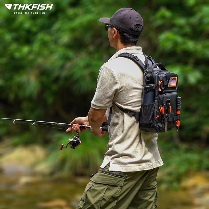 THKFISH Fishing Rod and Reel Combo with Backpack, Telescoping Fishing Pole Spinning Reel Kit with Fishing Lures, Pliers and Fish Lip Gripper for Adults
