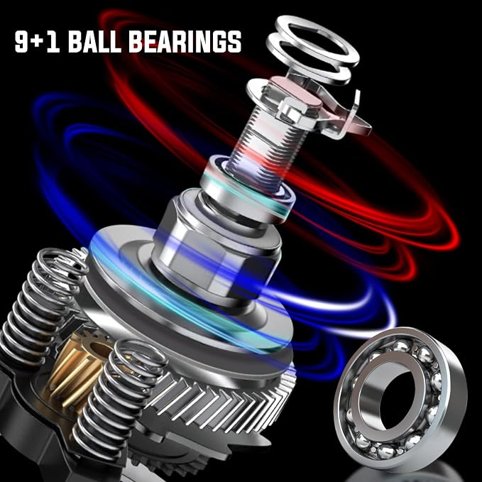 Sougayilang Baitcasting Reel, 7.0:1 Gear Ratio Super Smooth Power, 9 + 1 Shielded Ball Bearings Anti-Corrosion Baitcaster Reel Fishing Reel