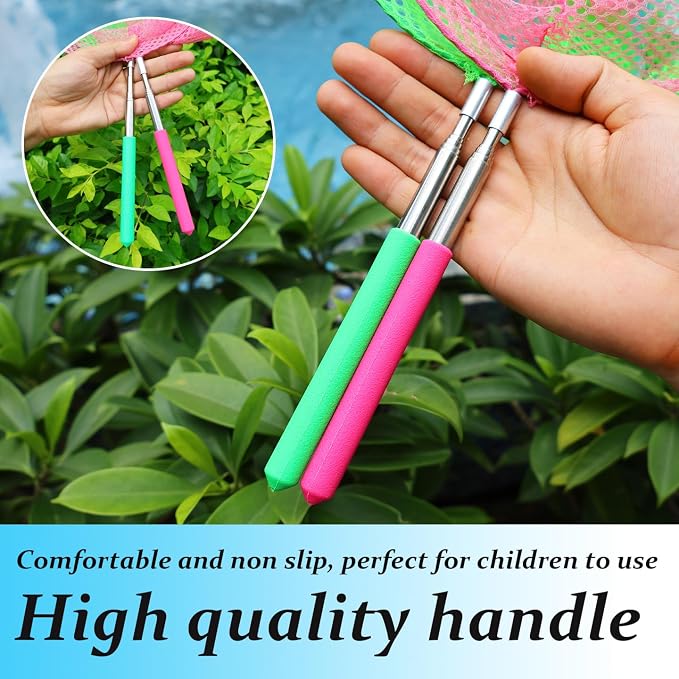 Outdoor Exploration Telescopic Bug-Catching Nets, Fishing Nets, Butterfly Nets for Children's Outdoor Exploration, Nature Exploration Toys (2 Pack)