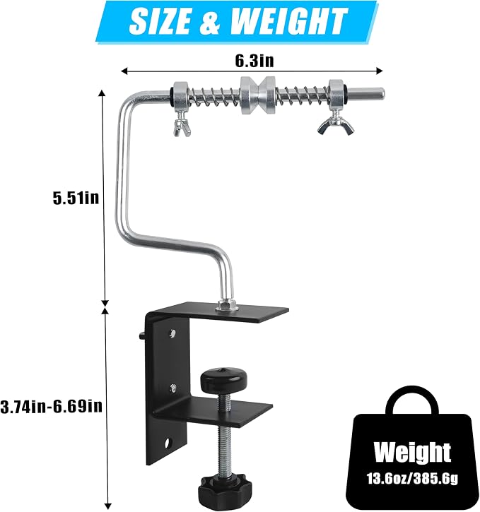 Fishing Line Spooler Portable Fishing Line Winder Spooler Machine Adjustable Stable Reel Spooler with Clamp Spooling Station System for Spinning Casting Reels