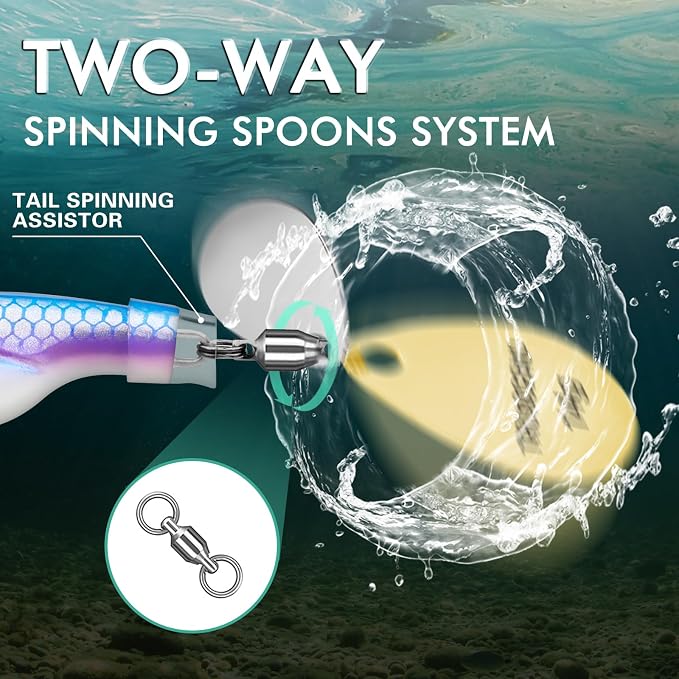 TRUSCEND Swim or Jig Fishing Spinner Baits for Freshwater and Saltwater, Rooster Tail Fishing Lures for Trout Bass Walleye Crappie Salmon Pike, Blade Bait with Copper Blade