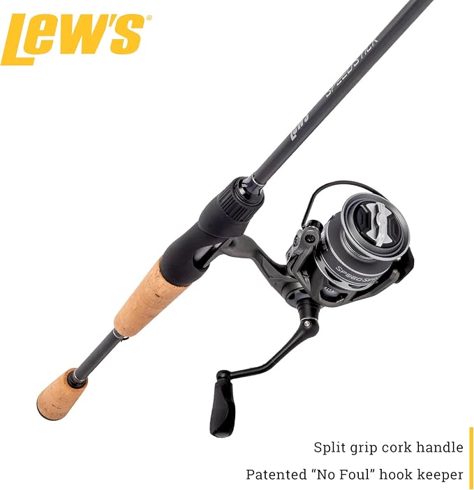 Lew's Speed Spin Spinning Reel and Fishing Rod Combo, HM30 Graphite Rod, 9+1 Bearings, Speed Gears