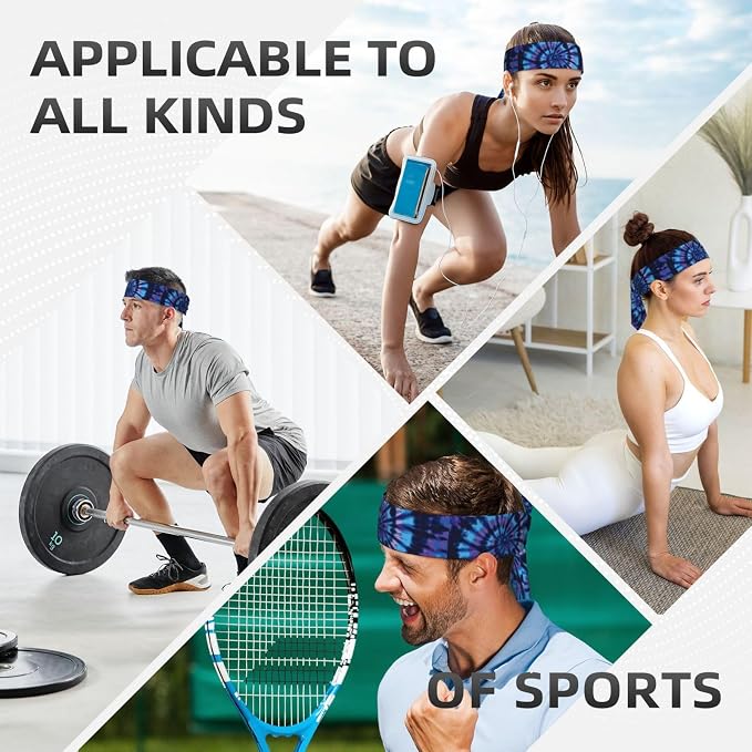 Sports Tie Headbands for Men Women, Adjustable Ninja Karate Head Band Headband for Basketball, Running, Tennis, Yoga