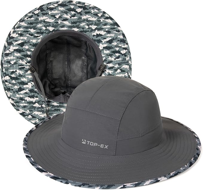 TOP-EX XL/XXL Waterproof Mens Sun Hat Wide Brim UPF 50+ Bucket Hat for Women Sun Protection Outdoor Hiking