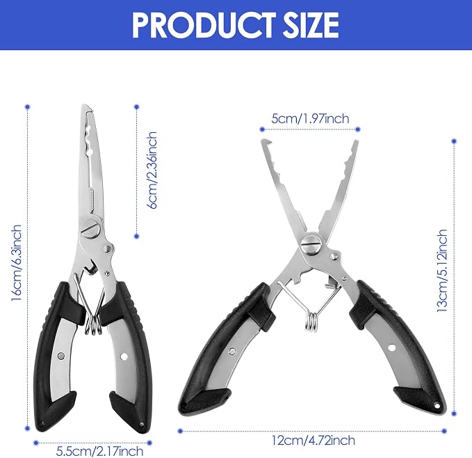 mouhike Fishing Tool Kit Fishing Pliers, Fish Lip Gripper, Fishing Hook Remover, Handheld Digital Fishing Scale, Ice Fly Fish Pliers Fishing Gear Accessories Fishermen Gift (Battery Not Included)