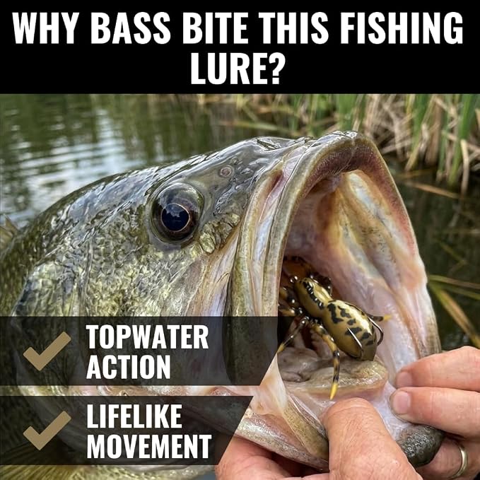 LUNKERHUNT Phantom Spider Lure for Bass Fishing (2.5 Inch) | Topwater Spider Fishing Lure with Natural Walking Action | Soft Hollow Body Weedless Hooks for Trout and Pike
