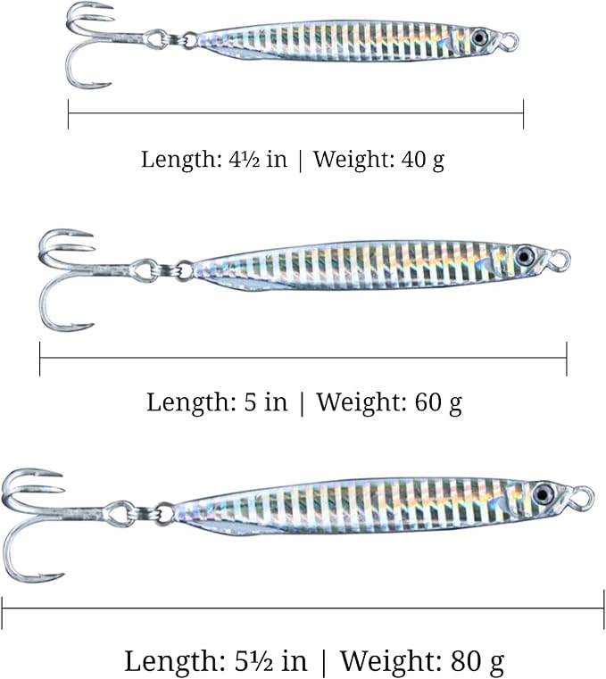 Saltwater Fishing Lures Fishing Jigs Fishing Spoons for Striped bass, Pompano, Spanish Mackerel ，Bluefish