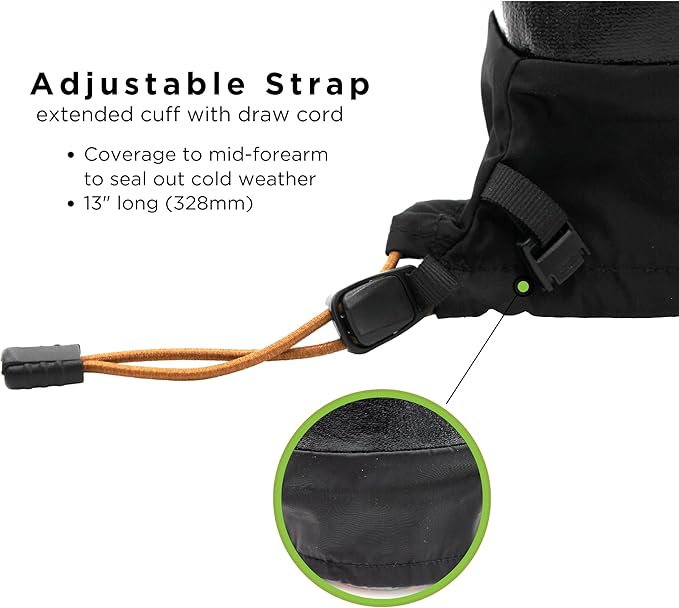 SHOWA TEMRES 282-02 Waterproof Insulated Winter Work Gloves, Breathable Polyurethane, Integrated Drawstring Gaiter Snow Cuff, Thermal Fleece for Skiing, Ice Fishing