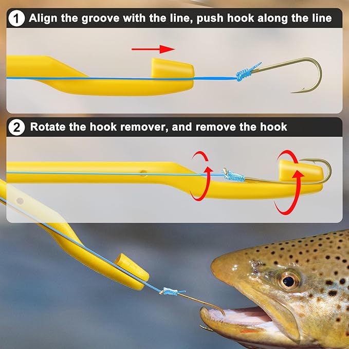 SNAIL TRAIL Fish Hook Remover Tool - Suitable for Most Types of Lures. Fishing Pliers for Fishhook Removal, Saltwater Dehooker Gear, Gifts for Beginners & Pro Fisherman