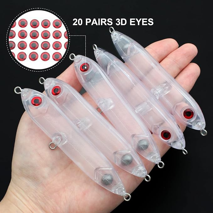 10pcs/20pcs Fishing Blanks Lures Kit Fishing Topwater Unpainted Swimbait Unpainted Crankbaits Hard Baits DIY Lure for Bass Salmon Trout Saltwater and Freshwater