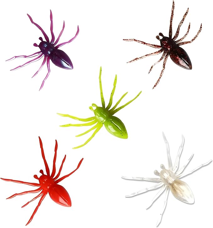 Topwater Spider Fishing Lure Bait - Soft Spider Lures for Bass Trout Pike,TPE Flexible Body for Lifelike Action, Perfect for Freshwater Saltwater Fishing
