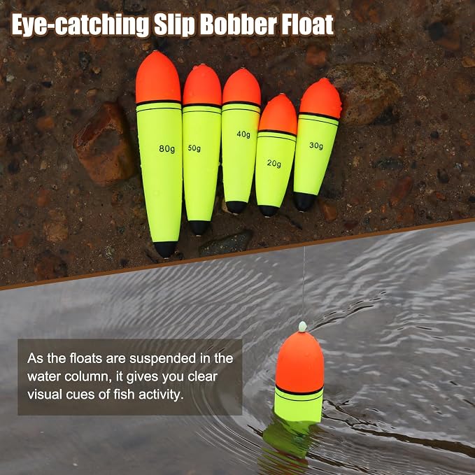 Slip Bobber Fishing Floats EVA Foam Bobbers for Pike Perch Carp Bass Fishing Bobber Float Saltwater Freshwater Floatage 0.35oz - 4.23oz