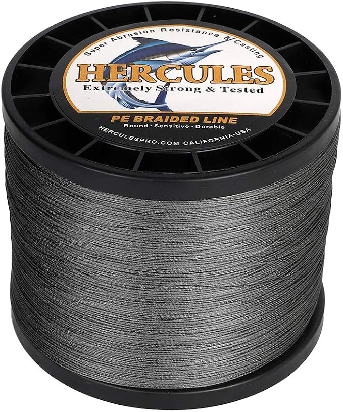 HERCULES Cost-Effective Super Strong 4 Strands Braided Fishing Line 6LB to 100LB Test for Salt-Water, 109/328 / 547/1094 Yards (100M / 300M / 500M / 1000M), Diam# 0.08MM - 0.55MM, Hi-Grade