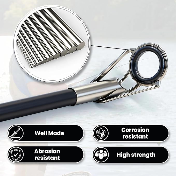 FishTrip Rod Tip Repair Kit, 20/60/70/90/230pcs Fishing Rod Tips Replacement Kit Stainless Steel Ceramic Guides Ring Fishing Pole Eyelets Repair Kit