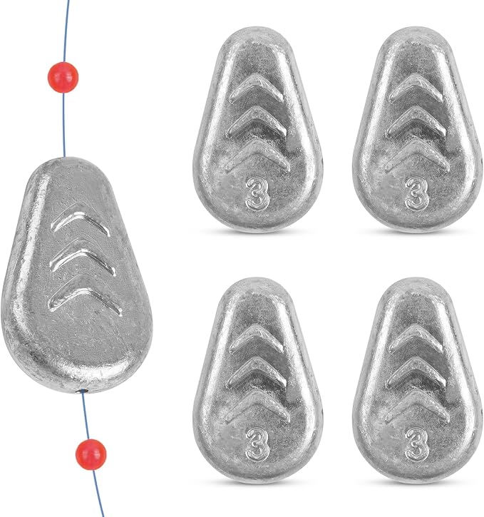 No Roll Sinker Fishing Weights, No Snag Flat Inline Catfish Sinkers Weights Saltwater Surf Fishing Rigs Catfishing Tackle