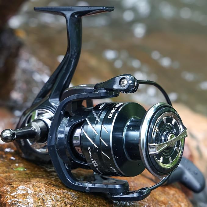 Sougayilang Spinning Fishing Reel,5.0:1/4.7:1 Gear Ratio,3+1BB High Strength Aluminum Design,Ultra-Smooth Operation with Free Balance Bar 1000 2000 3000 4000 5000series