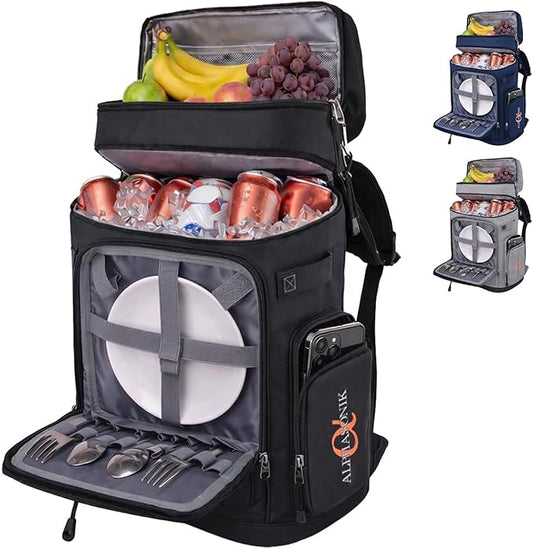 Alphasonik Cooler Backpack 40 Cans Insulated Backpack Cooler for Men & Women, 2 Leak Proof Compartments Coolers Bag for Beach Travel Picnic Hiking BBQ Fishing Outdoor Camping