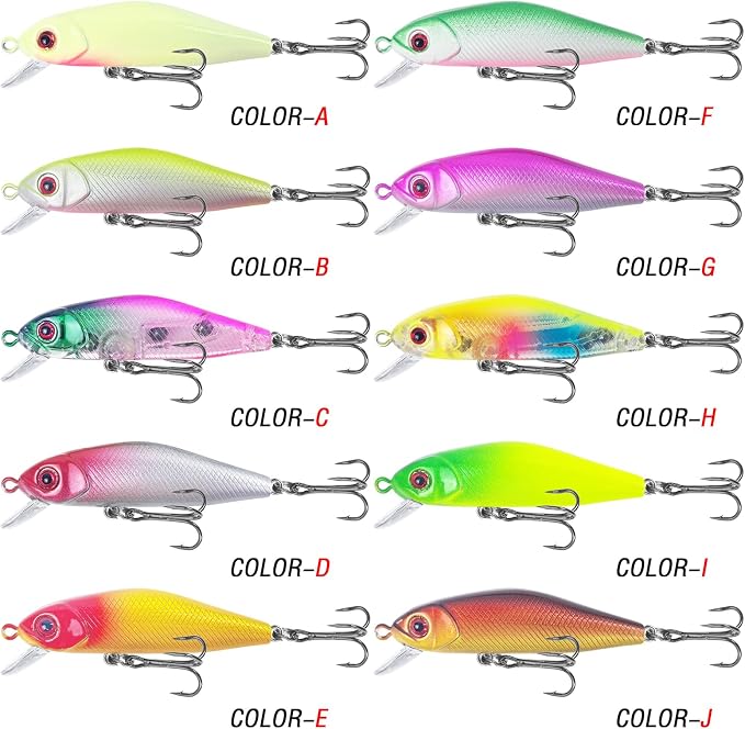 Fishing Lures Large Hard Bait Minnow VIB Lure with Treble Hook Life-Like Swimbait Fishing Bait Popper Crankbait Vibe Sinking Lure for Bass Trout Walleye Redfish