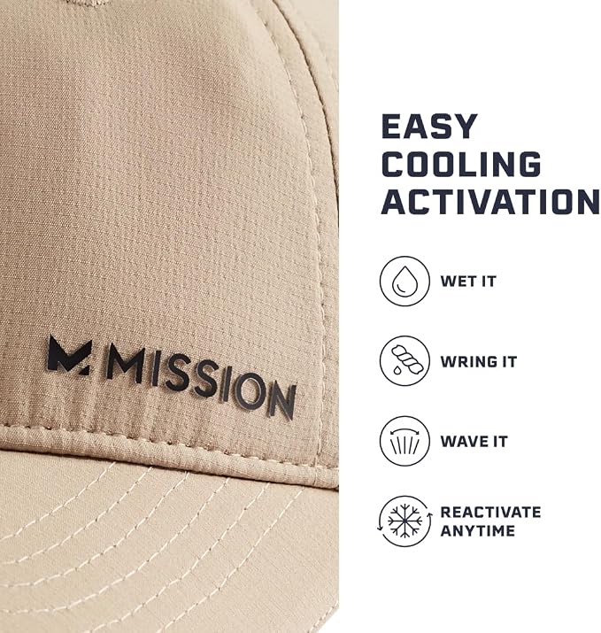 MISSION Cooling Performance Hat, Unstructured Low-Profile Adjustable Fit - UPF 50 - for Running, Workouts & Outdoors