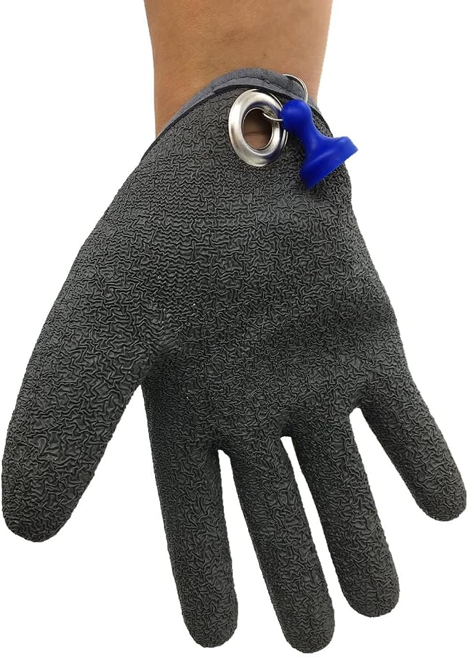 Inf-way Fishing Glove with Magnet Release, Fisherman Professional Catch Fish Gloves Cut&Puncture Resistant with Magnetic Hooks Hunting Glove