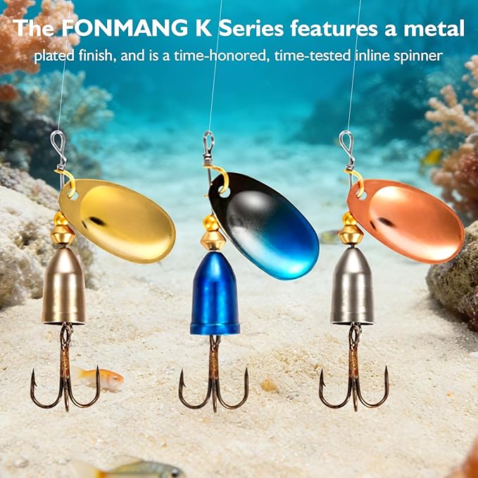 FONMANG Fishing Lure Spinner baits for Freshwater and Saltwater,2026 New Bass Trout Fishing Lures Also for Crappie Salmon Walleye Pike