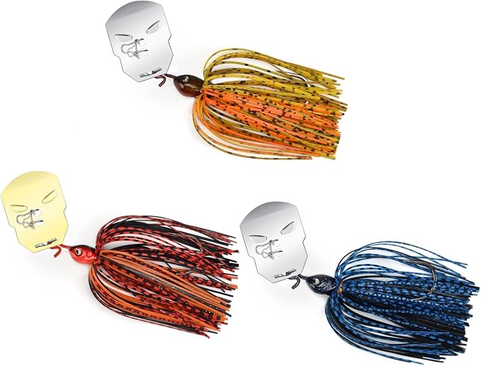 MadBite by KastKing Bladed Jig Fishing Lures, Multi-Color Kits, Irresistible Vibrating Action, Sticky-Sharp Heavy-Wire Needle Point Hooks, Popular 3/8 oz and 1/2 oz Sizes, Includes Storage Box