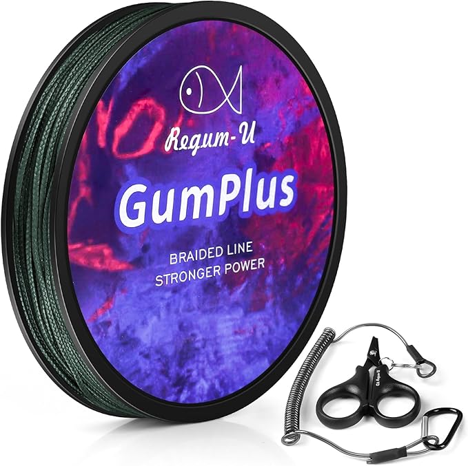 GumMAX 545/1093/1640yds 5-100LB 8X Braided Fishing Line Abrasion Resistant Superline Zero Stretch & Smaller Diameter Confuse & Never Fade in Saltwater and Freshwater