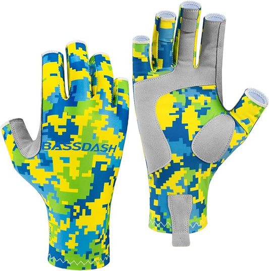 Bassdash ALTIMATE UPF 50+ Women’s Fishing Gloves UV Sun Protection Fingerless Gloves for Kayaking Paddling Hiking Cycling Driving Shooting Training