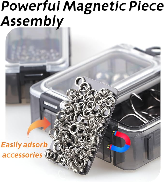 Tackle Box Organizer - 4PC Small Boxes with Magnetic & Waterproof Tackle Trays, Luminous Tackle Storage System, Portable Customizable Compartments for Fishing Gear Organization On-the-Go (Anglers)