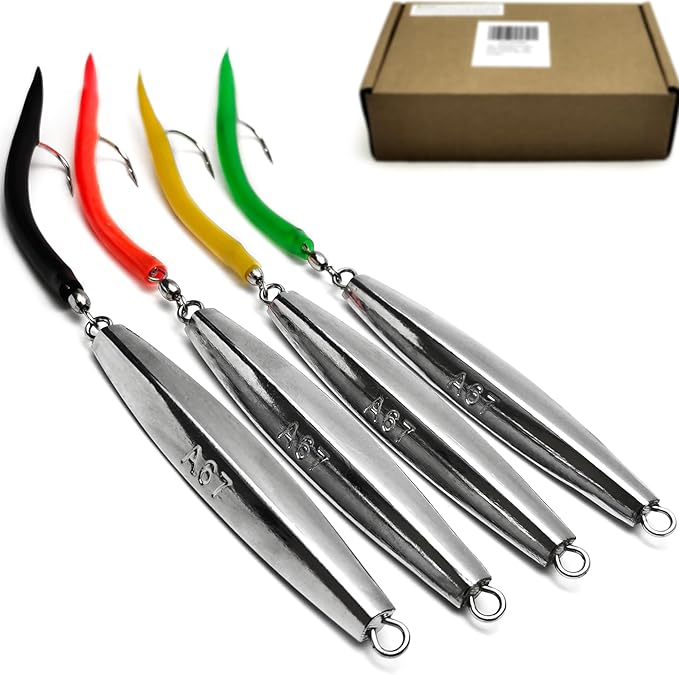 Diamond Jigs Saltwater Fishing Lures, 1-16oz Flat Metal Jigging Spoon Baits for Surf Fishing Bottom Bouncing Sinking Casting, Vertical Ocean Lures for Bluefish Striper Tuna Salmon Freshwater