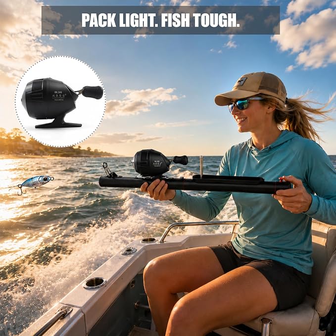Catapult Fishing Rod – Metal Bait Launcher with Reel Seat, Long Distance Casting Tool for Ground Bait & Lure Delivery, Portable Design for Freshwater & Saltwater Fishing