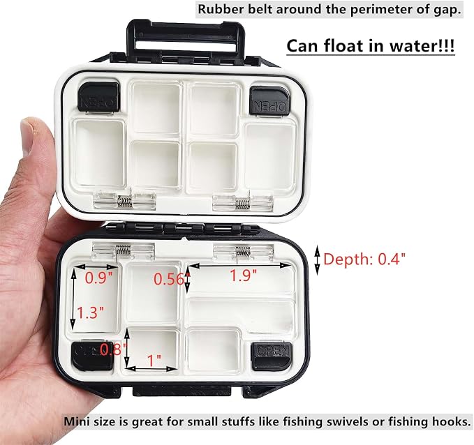 Waterproof Fishing Lure Box Spoon Hooks Baits Storage Tackle Box Containers for Casting Fishing Fly Fishing,Large/Medium/Small Lure Case