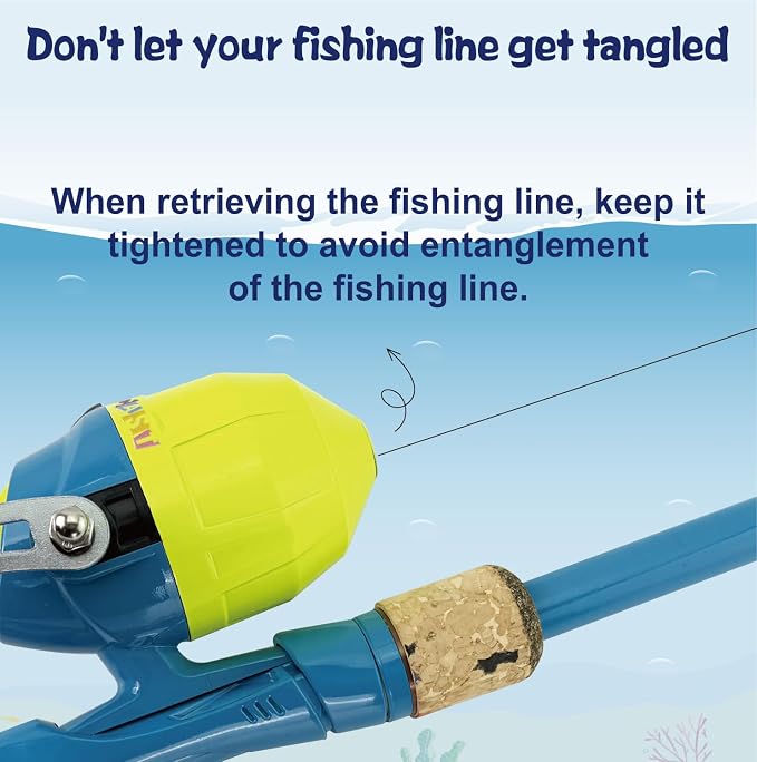 Kids Rod Set, Kids Fishing Rod and Reel Combo and Fishing Net Tackle Box with Fishing Lure Hook and Bag for Girls Beginners, Kids, Youth Anglers