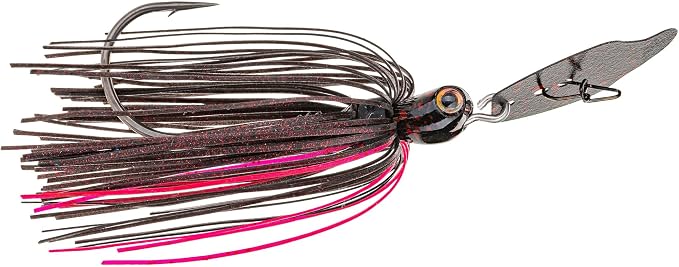 Strike King Thunder Cricket Fishing Lure, Vibrating Swim Jig, Silver Blade, 4/0 Jungle-Style Flipping Hook