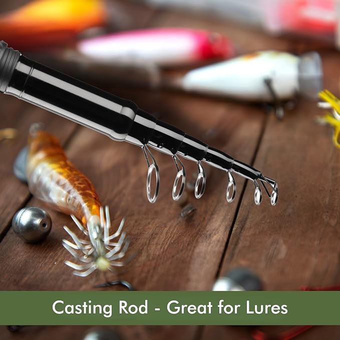 Whistytwig Carbon Fiber Telescopic Fishing Rod - Portable Collapsible Design for Travel and Adventure - Versatile Saltwater and Freshwater Fishing Pole