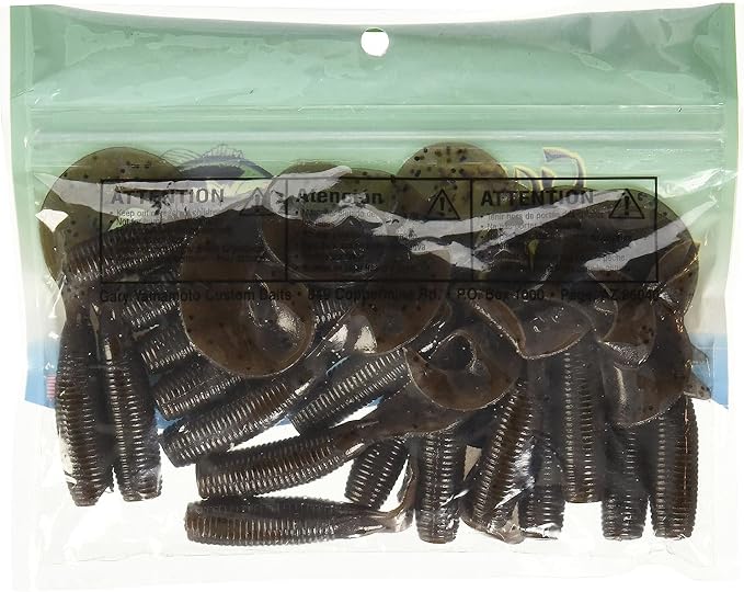 Yamamoto 5" Single Tail Grub Soft Plastic Fishing Angling Swimbait Lures with Tail-Curling Action - 20 Pack