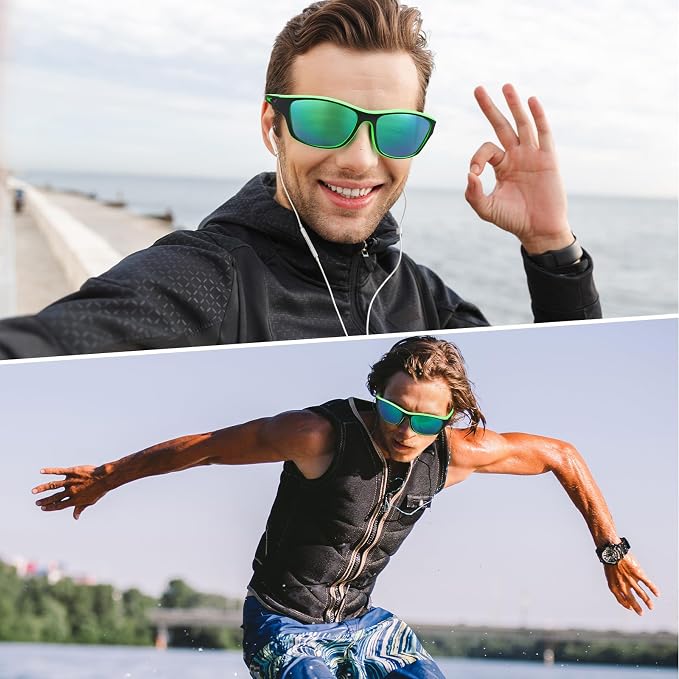 TOODOO 4 Pairs Men Polarized Sunglasses with UV Protection Driving Glasses Sports for Sport Outdoor Activities