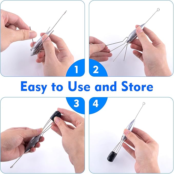 Dr.Fish 5 Pack Sputnik Sinker Spider Sinker 2oz-10oz Surf Fishing Lead Weight Pyramid Saltwater Beach Casting Sea Fishing