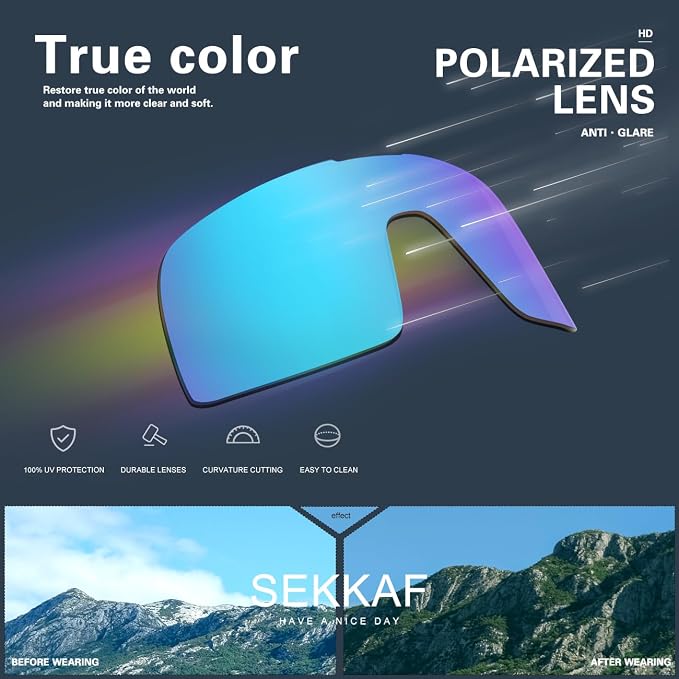 SEKKAF Polarized Sports Sunglasses for Men and Women Cycling Glasses UV Protection Goggles for Mountain Bike Running Fishing