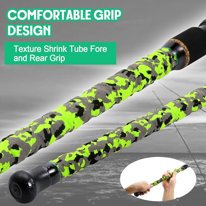 Sougayilang Surf Spinning Fishing Rod Carbon Travel Surf Rod M/MH 3 Piece Spinning Fishing Rod 9'/10'/11'/12'