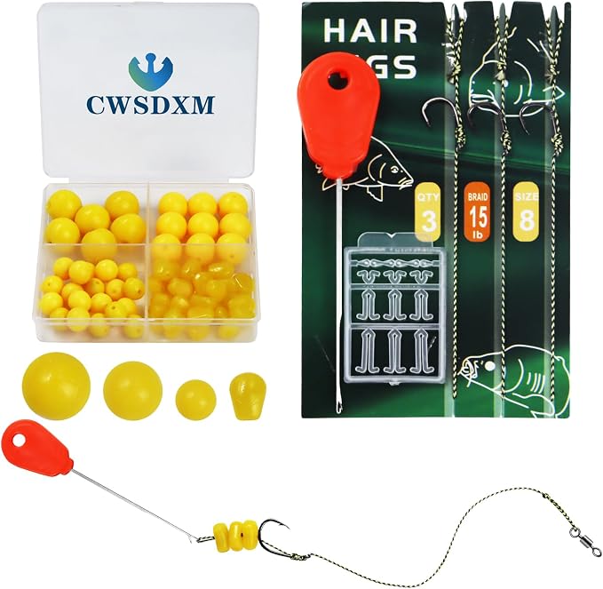 CWSDXM Carp Fishing Hair Rigs Baits Carp Rigs Kit Fishing Equipment Accessories 70pcs/206pcs